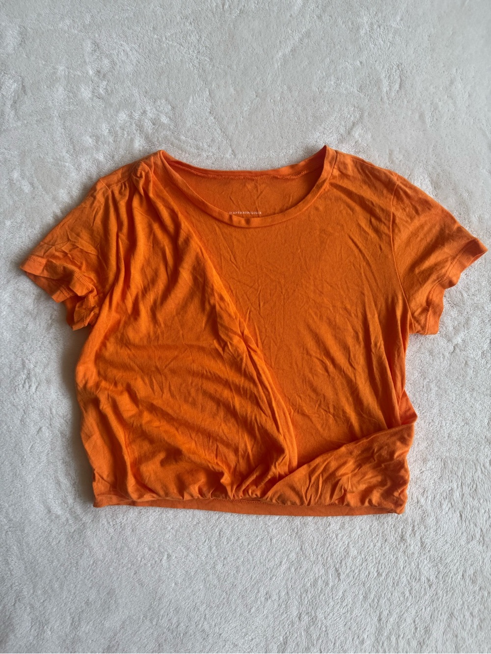 Anthropologie Short Sleeve Draped Crop Top Orange XS